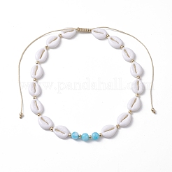 Adjustable Acrylic Shell Shape Beaded Necklaces&nbsp;NJEW-JN04639