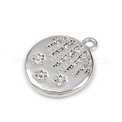 Brass Micro Pave Clear Cubic Zirconia Pendants&nbsp;KK-L238-29P