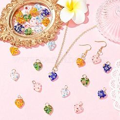 30Pcs Handmade Millefiori Glass Heart Pendants&nbsp;PALLOY-YW00118