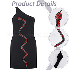 Snake Paillette Rhinestone Cloth Sew on Appliques&nbsp;PATC-WH0008-138