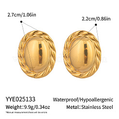 304 Stainless Steel Oval Stud Earrings&nbsp;BE3954-1