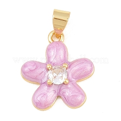 Brass Micro Pave Clear Cubic Zirconia Pendants&nbsp;KK-C170-26G