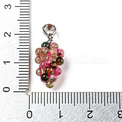 Natural Multicolor Tourmaline Round Cluster Pendants&nbsp;G-D094-04P