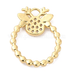 Rack Plating Brass Pave Cubic Zirconia Pendants&nbsp;KK-R150-15G