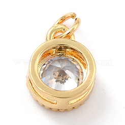 Real 18K Gold Plated Brass Inlaid Cubic Zirconia Charms&nbsp;ZIRC-L100-081G-05