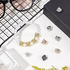 12Pcs 4 Colors Brass Micro Pave Cubic Zirconia Puppy Beads&nbsp;ZIRC-BC0001-14