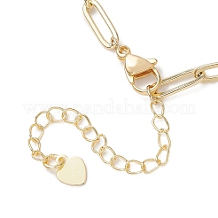 Brass Heart Charms & Paperclip Chains Bracelets&nbsp;BJEW-JB13479
