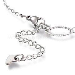 Tarnish Resistant 304 Stainless Steel Cable Chain Anklets&nbsp;AJEW-M026-11P