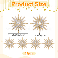 24Pcs Plastic with Rhinestone Brooches&nbsp;JEWB-WR00006