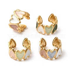 304 Stainless Steel Enamel Open Cuff Ring&nbsp;RJEW-L335-01A-G