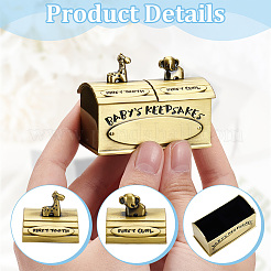 Tibetan Style Alloy My First Curl and My First Tooth Book Keepsake Box&nbsp;ODIS-WH0043-74A