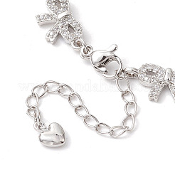 Brass Bowknot Link Chain Bracelets&nbsp;BJEW-D039-44P