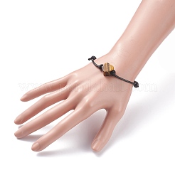 Natural Stone Heart Braided Cord Bracelet&nbsp;BJEW-JB07685