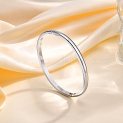 Non-Tarnish 304 Stainless Steel Smooth Hinged Bangles&nbsp;LS-BJEW-Q772-01P