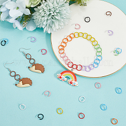 360Pcs 12 Colors Baking Paint Iron Open Jump Rings&nbsp;IFIN-SC0001-89