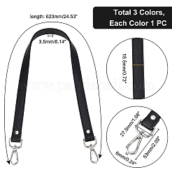 3Pcs 3 Colors PU Leather Bag Straps&nbsp;FIND-WR0003-42