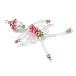 Christmas Glass Seed Elfin Beaded Big Pendants&nbsp;PALLOY-MZ01040-02