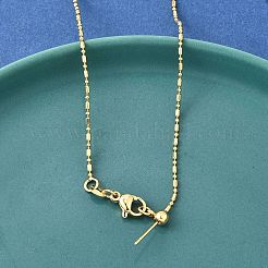 Brass Column Ball Chain Adjustable Slider Necklaces&nbsp;NJEW-E157-04G