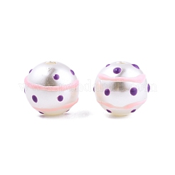 Spot Pattern Opaque ABS Plastic Imitation Pearl Enamel Beads&nbsp;KY-G020-02B