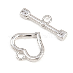 Heart Brass Toggle Clasps&nbsp;KK-G548-43P-02