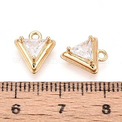 Brass Pave Cubic Zirconia Pendants&nbsp;KK-T071-48G