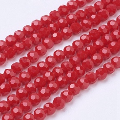 Faceted(32 Facets) Round Glass Beads Strands&nbsp;X-EGLA-J042-4mm-25