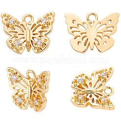 10Pcs Brass Micro Pave Clear Cubic Zirconia Pendants&nbsp;KK-BBC0025-68