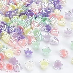 240Pcs 6 Colors Spray Painted Acrylic Imitation Pearl Beads&nbsp;MACR-OC0001-16