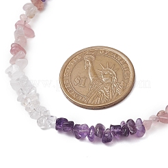 Natural Rose Quartz & Quartz Crystal & Amethyst & Howlite & Apatite & Carnelian & Citrine & Tiger Eye & Green Aventurine Chip Beaded Necklaces&nbsp;NJEW-JN05099