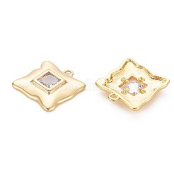 Brass Micro Pave Clear Cubic Zirconia Pendants&nbsp;KK-S360-149-NR