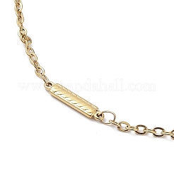 Ion Plating(IP) 304 Stainless Steel Rectangle Link Chain Necklace&nbsp;X-NJEW-K249-04G