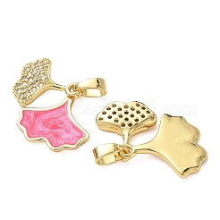 Brass Micro Pave Cubic Zirconia Pendants&nbsp;KK-I371-32G-02