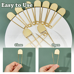 Alloy Safety Pin Brooches&nbsp;JEWB-WH0001-77G