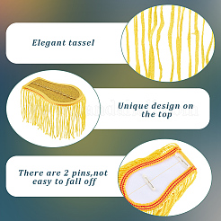 1 Pair Non-woven Fabrics & Polyester Tassel Epaulettes&nbsp;AJEW-CN0007-72A-01