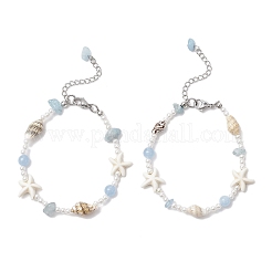 Round Shell Pearl Beaded Bracelets for Womwn&nbsp;BJEW-JB11860