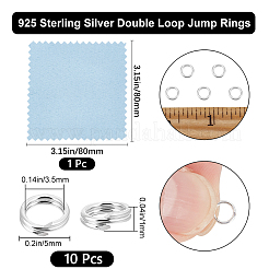 10Pcs 925 Sterling Silver Split Jump Rings&nbsp;STER-BBC0007-85B
