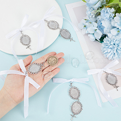 Tibetan Style Alloy & Glass Oval Photo Bouquet Hanging Ornaments&nbsp;HJEW-HY0001-11