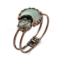 Natural Green Aventurine Hinged Bangles&nbsp;BJEW-G679-02R-01
