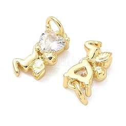 Brass Pave Cubic Zirconia Pendants&nbsp;KK-Z120-42G