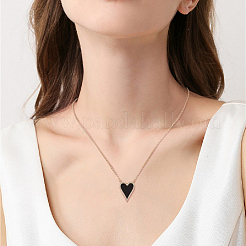 3Pcs 3 Colors Rhinestone Heart Pendant Necklace&nbsp;NJEW-AN0001-69