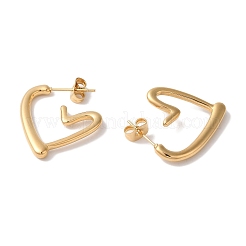 Heart Ion Plating(IP) 304 Stainless Steel Stud Earrings for Women&nbsp;EJEW-L287-027G
