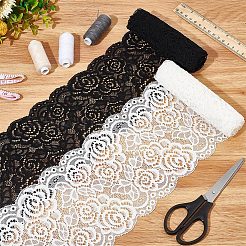 4 Yards 2 Colors Nylon Flower Leaf Wavy Edge Lace Trim&nbsp;OCOR-GF0002-60