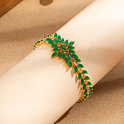 Elegant Brass Pave Cubic Zirconia Link Chain Bracelets for Women&nbsp;IX4712