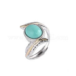 Oval Synthetic Turquoise Finger Rings&nbsp;FS-WGBAF9A-01
