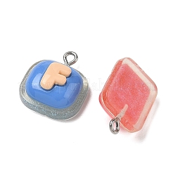 Opaque Resin & Glitter Powder Pendants&nbsp;RESI-B044-14P