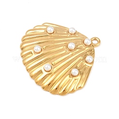 304 Stainless Steel & ABS Plastic Imitation Pearl Pendants&nbsp;STAS-Z185-05G-03