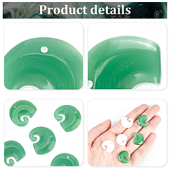 60Pcs 2 Colors Imitation Jade Glass Pendants&nbsp;GLAA-PH0001-96