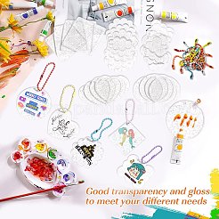 40Pcs 10 Style Acrylic Transparent Blank Pendants with Glitter&nbsp;DIY-CJC0002-013