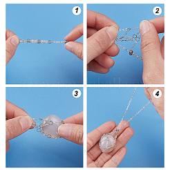 6Pcs 3 Colors Brass Chains Macrame Pouch Necklaces&nbsp;NJEW-AR00001