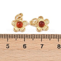 Natural Mixed Gemstone Flower Charms&nbsp;KK-B157-18G